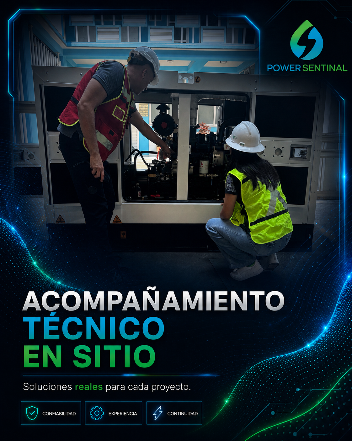 Acompañamiento técnico en sitio durante instalación de planta de emergencia